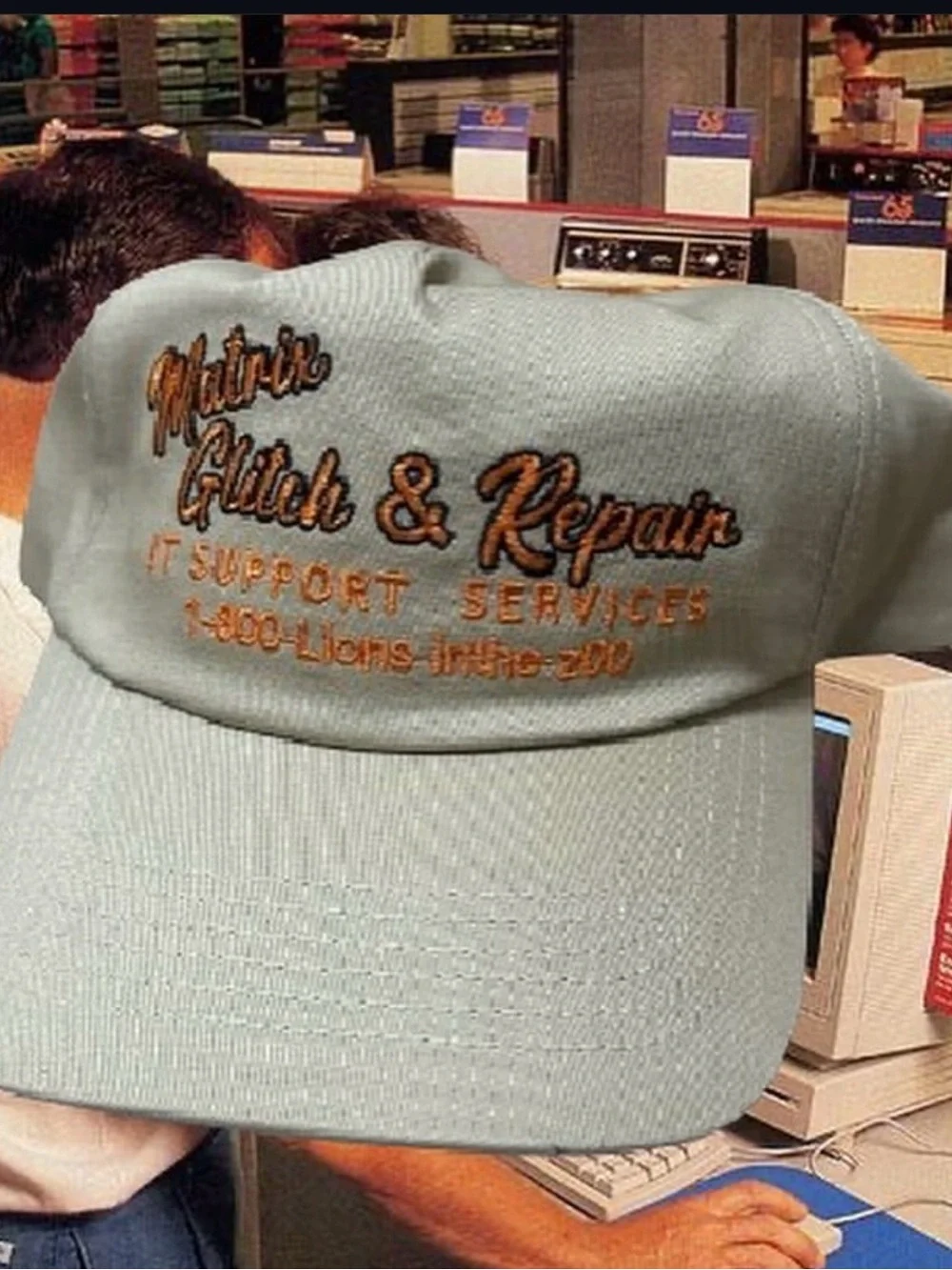 Beige Embroidered Baseball Cap